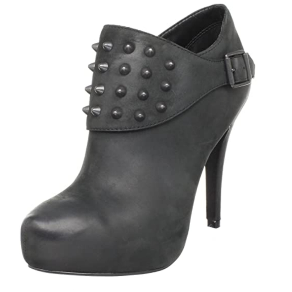 ASH EMMA BOOTS IN GREYISH BLACK WITH GUNMETAL STUDS 40